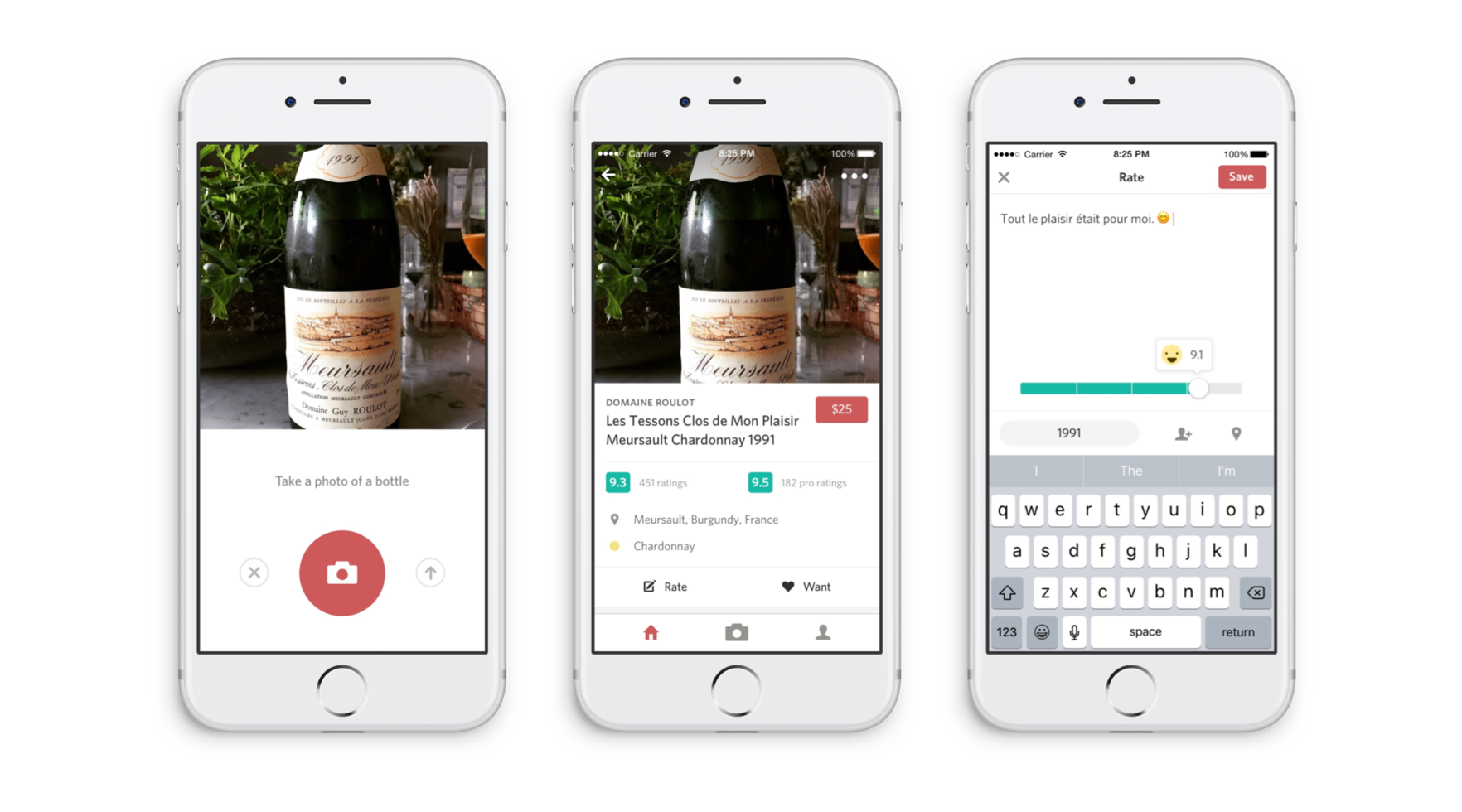 Showcase of Delectable on iPhone's user interface